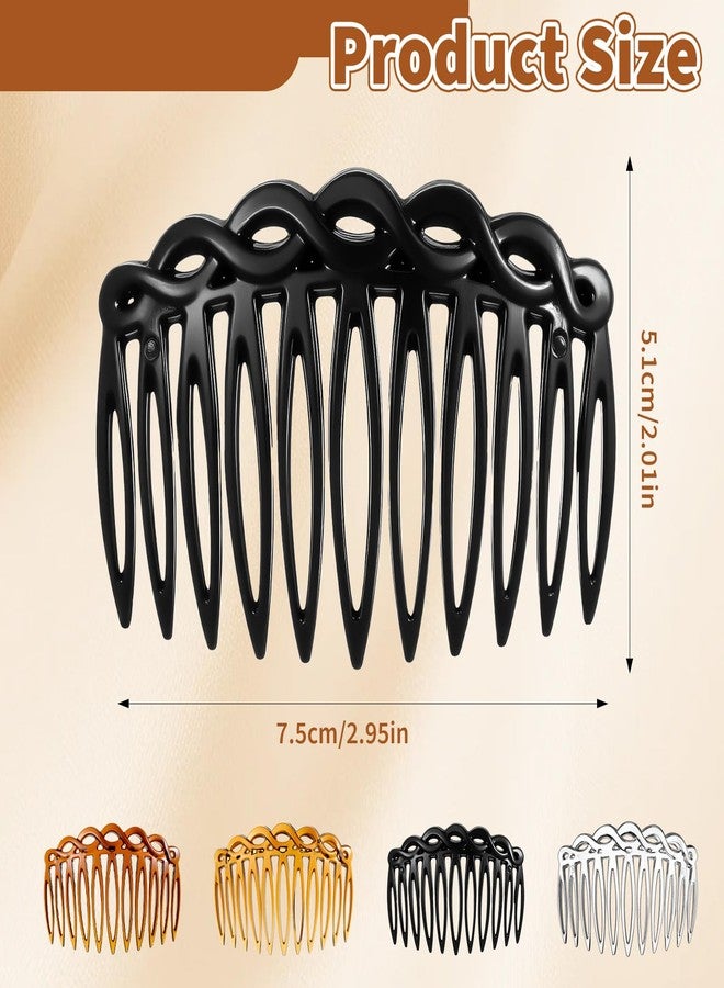 Matwsec 8 Pcs French Hair Comb Hair Side Combs Clips Decorative Combs for Women Plastic Twist Accessories Set Vintage Veil Teeth Comb for Fine Hairs Girls Bridal Wedding Multiple Hairstyles - Image 2